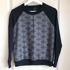 J Crew Merino Wool Preppy Sweater in Chambray